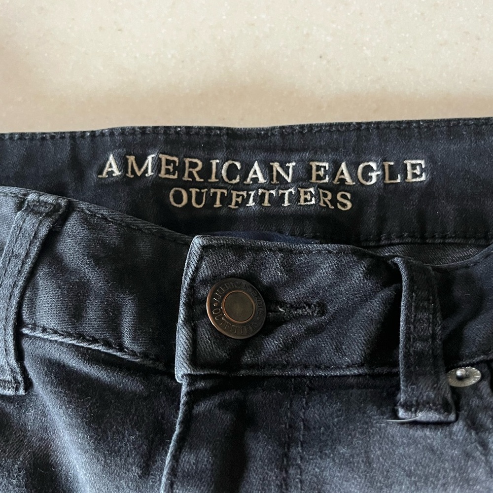 AE black Shortie Denim Shorts - Picture 3 of 5
